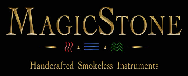 MagicStone Odyssey and Alchemy, the only direct-light, real time convection vaporizers delivering the pure essence of cannabis flower with the simplicity of a pipe. Made in the USA from natural soapstone. Logo