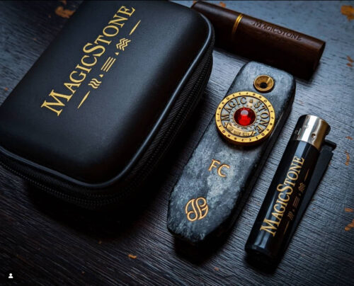 MagicStone Odyssey vaporizer with upgrade to ruby jewel coin cap - with the Elemental Kit